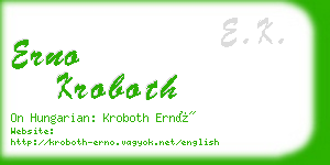 erno kroboth business card